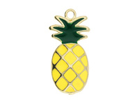 Ananas SweetCharm™ / zawieszka / 25x11x4mm / KC Gold / 2szt