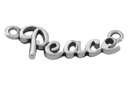 Peace / łącznik / 23x8x1mm / srebrny / 8szt