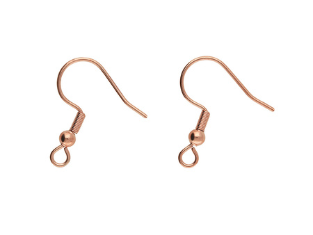 Bigle / otwarte z kulką i sprężynką / stal chirurgiczna / 19mm / rose gold / 2szt