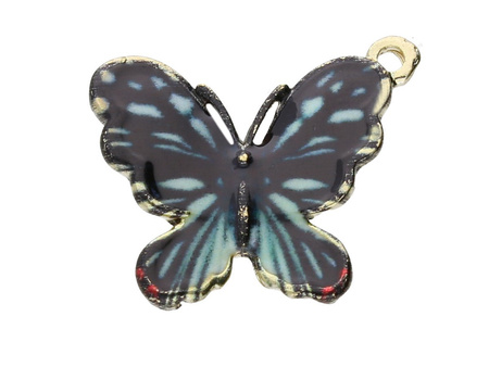 Motyl SweetCharm™/ zawieszka charms / 18x21mm / kolor KC Gold, ciemny zielony, czarny / 2szt