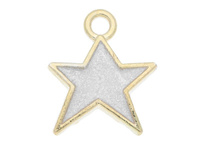 Gwiazdka SweetCharm™ / zawieszka charms / 14x12x2mm / kolor biały, KC Gold / 2szt