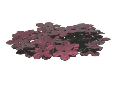 Cekiny / plastikowe / kwiatek / 13mm / metallic / bordowy / 30szt