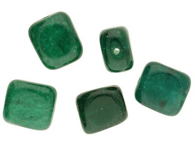 Chalcedon / kwadrat / 14x14mm / otwór 1mm / grubość 8,5mm / ciemny zielony / 1szt