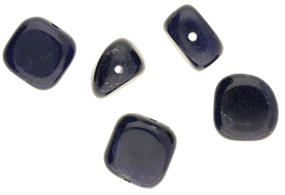 Chalcedon / kwadrat / 14x14mm / otwór 1mm / grubość 8,5mm / granatowy / 1szt