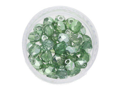 Firepolish™ / 4mm / Coated 1/2 / Silver Olivine / 40szt