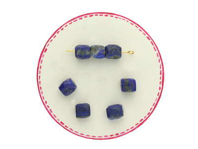 Lapis Lazuli / kostka fasetowana / 8x8mm / 1szt
