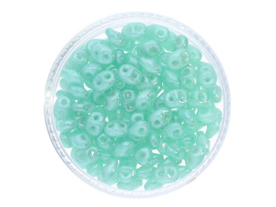 SuperDuo™ / 2.5x5mm / Luster Milky / Aqua / 10g / ~140szt