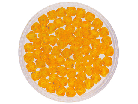 CrystaLove™ / kryształki szklane / bicone / 4mm / pomarańczowy / 92szt