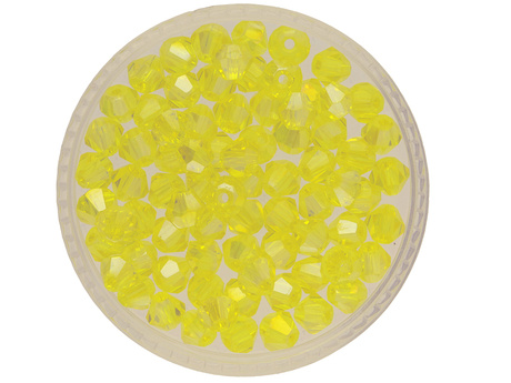 CrystaLove™ / kryształki szklane / bicone / 4mm / żółty AB / 92szt