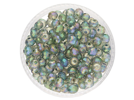 CrystaLove™ / kryształki szklane / rondelle / 3x4mm / Malachite Green / 150szt