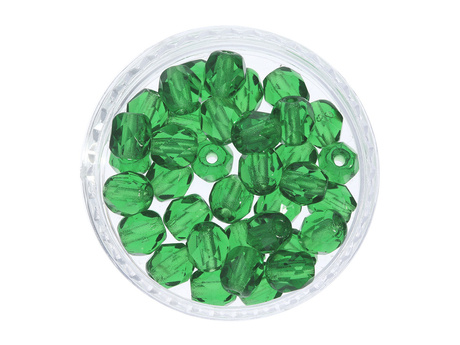 Firepolish™ / 3mm / Transparent / Green Emerald / 40szt
