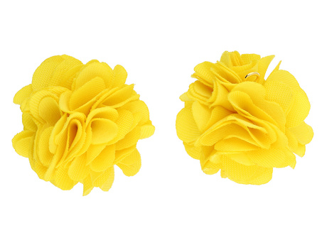 Kwiatek ozdobny / zawieszka / 20mm / metal, tiul / żółte / 1szt