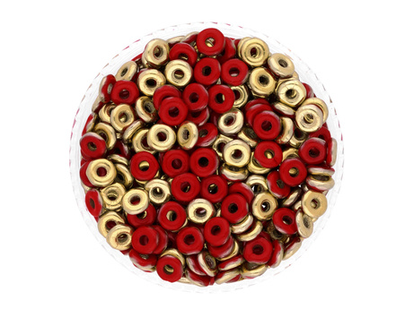 O-Ring™ / Ring / 1x3.8mm / Coated 1/2 / Coral - Amber / 5g