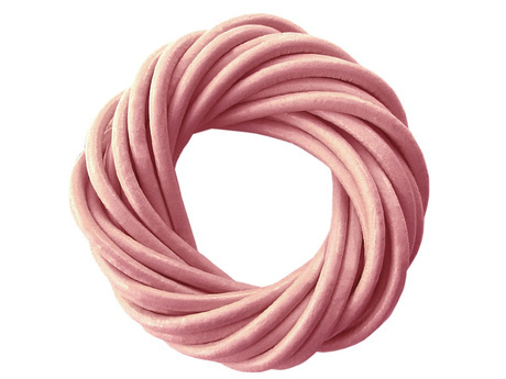 Rzemień naturalny / okrągły / 2mm / kolor pastelowy różowy / 2m