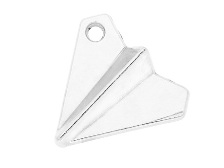 Samolot origami / zawieszka charms / 16x16mm / srebrny / 2szt