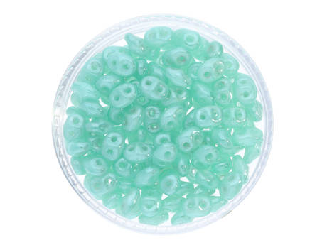 SuperDuo™ / 2.5x5mm / Luster Milky / Aqua / 10g / ~140szt