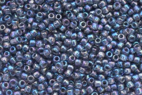 TOHO™ / Round / 11/0 / Inside-Color Rainbow / Gray/Opaque Gray-Lined / 10g / ~1100szt